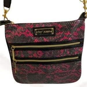 Betsey Johnson Sequin Leopard Pink Purple Crossbody Bag Excellent cond pre-loved